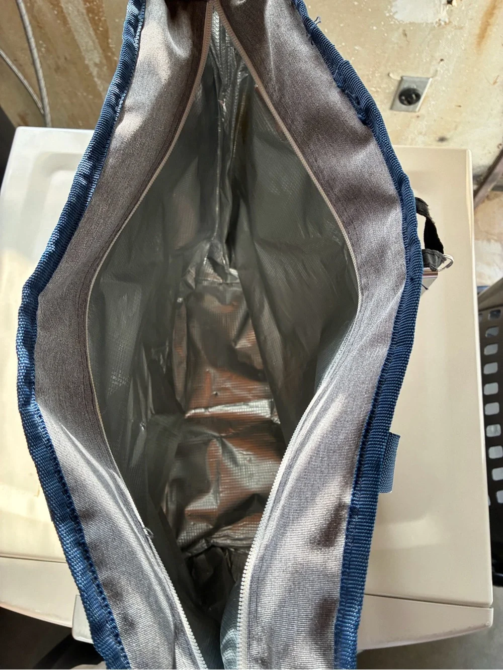 Coleman Grey and Navy Rams Logo Tote Bag